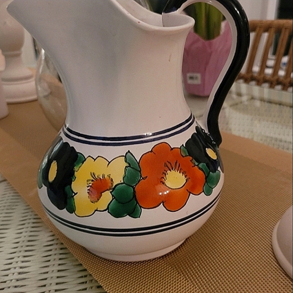 Guerrero Other - Vintage Mexican pottery PAINTED PITCHER Juan F Guerrero B. Dolores Signed
